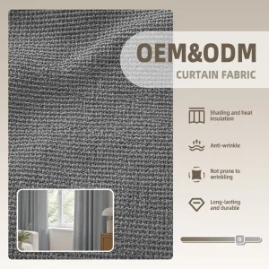 OEM&ODM 1000g 280cm Premium Matte Hand Feel Textured Blackout Poly Fabric for High End Villa Interior Decor Drapery