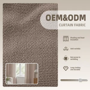 OEM&ODM 1000g 280cm in Stock Textured Blackout Poly Fabric for Kids Bedroom Nursery Room Window Curtain Fabric