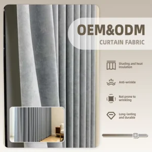 OEM&ODM Soft Plush Drapey Jacquard Blackout Custom Fabric 100% Polyester Fabric By The Roll