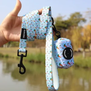 OKEYPETS Pet Leash Custom Pattern Multipurpose Webbing Soft Adjustable Accessories Hands Free Dog Leash