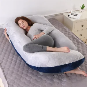 OSKY Removable Velvet Cover PU Material Customizable Color Sleeping Support U Shaped Full Body Pregnancy Maternity Pillows for