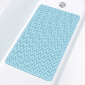 OTHWAY Bathtub Mat Non Slip 27″ X 17″ Bath Mat for Tub Machine Washable Shower Anti Slip Mat 246 Strong Suction Cups Lake Blue