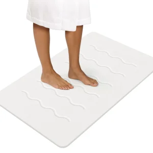 OTHWAY Custom Design Stone Bath Mat Fast Water Drying Super Absorbent Diatomite Bathroom Mat Diatomite Bath Mat