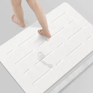 OTHWAY Quick Dry Stone Bath Mat 9mm Non slip Wave Natural Diatomite 39*60cm for Bath Room Novelty Sustainable