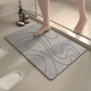 Ocean Beach Print Diatomite Bath Mat 3D Visual Bathroom Mat for Decor Anti slip