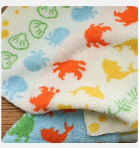 Ocean Themed Pure Cotton Towel Absorbent Soft Skin Friendly Square Bath Towel for Children and Adults Home Bathroom Use