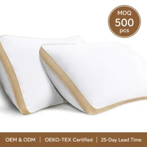 Oeko Certified Down Alternative Pillow with Breathable Mesh Side Gusset Bed Pillow