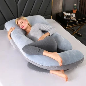 Oeko Removable Cooling Cover All Night Nursing Support J Shaped Care Pregnancy Pillow for Tummy Support XL