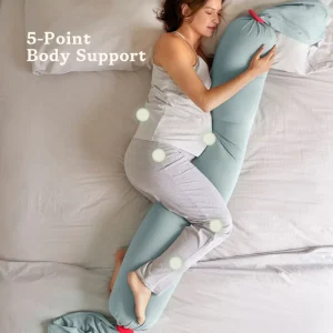 Oeko Tex 100 DuPont Sorona Bio based Fiber Nursing Pillow Adjustable Shape Full Body Maternity Side Sleep Pregnancy Pillow