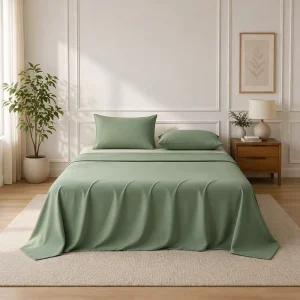 Oeko Tex 100% Organic Bamboo Solid Color Bed Sheet Bedding Set