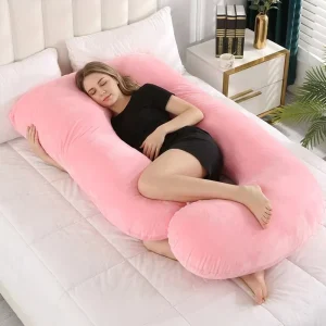 Oeko Tex Adjustable U Shaped PP Cotton Relieve Pregnancy Back & Hip Pain Maternity Pillow for Side Sleeping Comfort