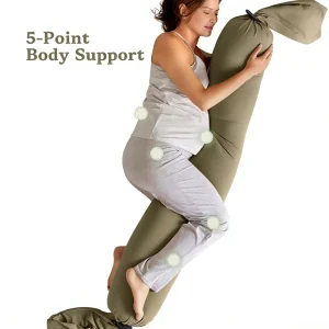 Oeko Tex Custom Adjustable Shape Firmness Pregnancy Pillow Belly Back 5 Point Body Support Maternity Pillow for Sleeping