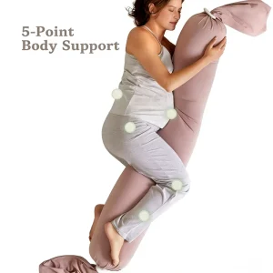 Oeko Tex Custom Adjustable Shape Firmness Pregnancy Pillow Belly Back 5 Point Body Support Maternity Pillow for Sleeping