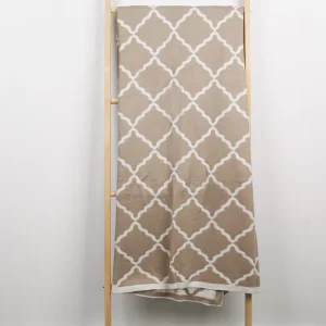 Oeko Tex OEM 100%acrylic Geometric Plaid Knit Throw Blanket for Sofa Home Decor