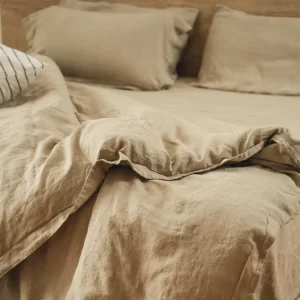 Oekotex Certified Flax Linen Bedding Set Organic Linen Fabric Duvet Cover Bed Sheet Set