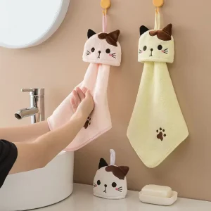 Oem Cute Kitchen Cleaning Towel Hanging Hand Towels Absorbent Dishcloths Coral Velvet Soft Cleaning Cloth Rag