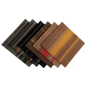 Office Carpet Tiles Self Adhesive Commercial PP Removable Fireproof Stripe Bitumen or PVC Modular Carpet Tiles 50x50cm