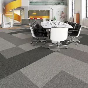 Office Home Nylon PVC Puzzle Cushioned Modern Self Adhesive Loop Pile Soundproof Non Slip Thick Carpet Tiles