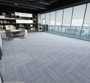 Office Modular Striped Carpet Tiles Vertical Line Pattern Anti-slip Stain Resistant Square Floor Carpet