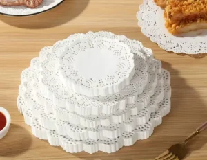 Oil Absorption White Color Paper Doilies and Place Mat With Deep fry Food and Place Mat