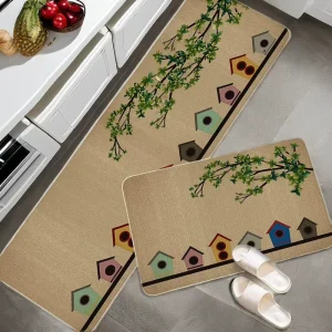 Oil resistant Door Mat Carpet Flax Material Kitchen Mat Custom Design Waterproof Novelty Adult Sisal Modern Rectangle