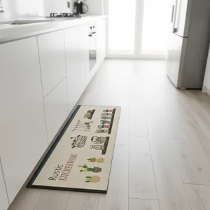 Oil resistant Washable Cushioned Floral Door Mat Carpet Kitchen Mat Set Custom Design Waterproof Novelty Adult Modern