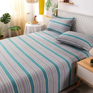 Old Coarse Cloth New Designed 100% Cotton Cooling Sheet Full Size Bedding Elastic Flat Bed Sheets Set Cloth