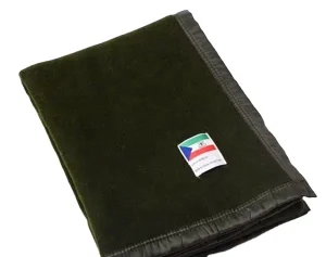Olive Green Raschel Blanket Woven Brushed Wool Polyester Heavy Quality Solid Pattern for Travel Training Factory Price