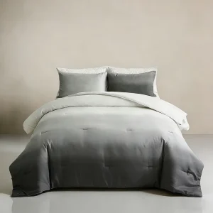 Ombre Gradient Brushed Polyester Quilted Comforter Set Anti Slip Stitching Soft Touch Bedding Set Bulk OEM Available