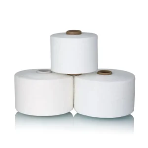 Open End Textile Yarn White 100% Polyester Spun Yarn Rotor Spinning for Knitting