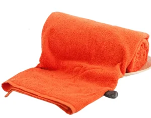 Orange Cotton Beach Towel 70x140cm 600g Quick Dry Antimicrobial Customized Printing Eco Friendly Hypoallergenic