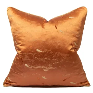 Orange Jacquard Fish Design Throw Pillows Home Pillow Cover Square 18*18 Luxury Throw Pillow