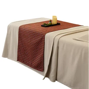 Orange Retro-style Plaid Bed Runner Modern Checkerboard Plaid Repeating Pattern Washable Table Runners