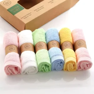 Organic Bamboo Cotton Blended Washcloths Towel for Baby Bath Towel Set