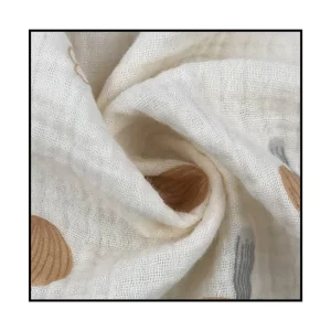 Organic Bamboo Cotton Muslin Swaddle Receiving Blanket Bubble Fabric Combed Woven Technique 120gsm for Girls Pillow