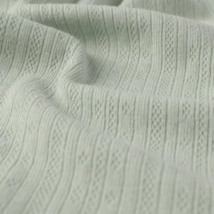 Organic Combed Cotton Knitted Fabric 220GSM Stretch Ribbed Jacquard Double Layer for Baby Garment