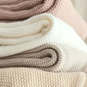 Organic Cotton Baby Knit Blanket Breathable Cellular Baby Receiving Blanket Newborn Swaddle Blanket