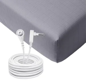 Organic Cotton Fitted Grounding Sheets Conductive Silver Grounding Cord King Queen Size Hotel Hospital 400TC All Season Plain