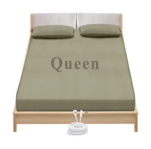 Organic Cotton Grounding Fitted Sheet Gray Soft Eco Friendly 140S Thread Count Conductive Bed Sheets for Better Sleep (Full XL)