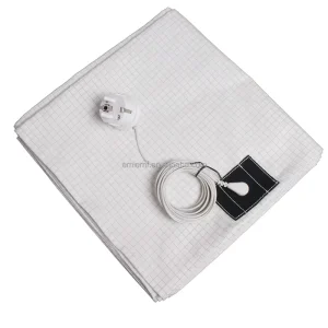 Organic Cotton Grounding Sheet 10% Silver Fiber Square Conductive Grounding Cord Good Sleep Natural Health Fitted Flat Sheets