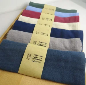 Organic Cotton Linen Blend Solid Color Tea Towel Kitchen Cleaning Cloth Dish Towel