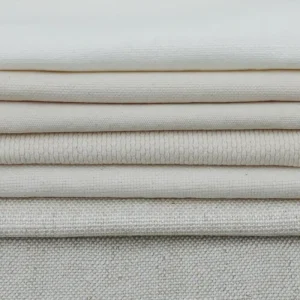 Organic Cotton Linen Fabric Richly Textured Blend Upholstery for Curtain Pillow Cover Woven Plain Breathable