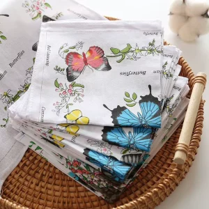 Organic Cotton Tea Kitchen Towel with Custom Design Print Natural Fibre Kitchen Towel Can Be Used Repeatedly