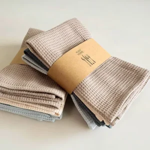 Organic Cotton Waffle Weave Kitchen Towels Super Absorbent Unpaper Towel Roll Tea Towels Dish Washcloths for Drying and Cleaning