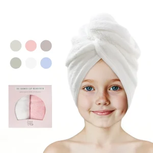 Organic Hair Towel for Kids and Adults Bamboo Hair Towels Custom Color Hair Drying Towels Wrap White Bamboo Viscose Hair Turban
