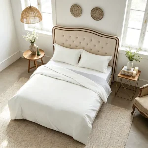Organic Natural 400TC Duvet Cover Set Duvet Covers with Zipper Closure(No Comforter)