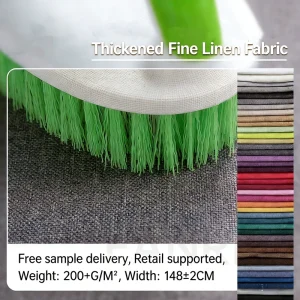 Organic Plain Dyed 100% Linen Fabric Solid Color Plain Weave for Sofa Covers Cushions & Upholstery