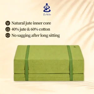 Organic Plant Fiber Foldable Multi Purpose Zen Sitting Cushion with Glue Free Formaldehyde Free Core