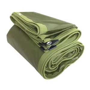 Organic Silicone Industrial Fabric Waterproof Canvas Cover 550 650gsm Custom Heavy Duty PVC Coated Green Tarpaulin for Truck Bed
