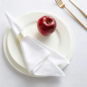 Organic White 16*16in Cotton Linen Napkin Dinner Hemstitch Napkins Cloth Wedding Cocktail Napkins for Home Party Table Decor